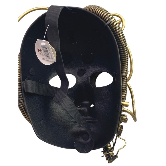 Steampunk Mask Gold Goggles Gears Costume Masquerade‎ Cosplay Full Face - Picture 5 of 10